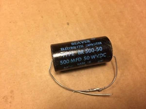 NOS Vintage Cornell Dubilier Beaver 500 UF 50V Kondensator Axial Röhrenverstärker Cap #2 - Bild 1 von 1
