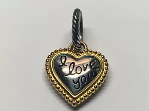 ๐ธ Charm reversibile cuore Brighton argento oro ti amo (C6) ๐ธ - Foto 1 di 5