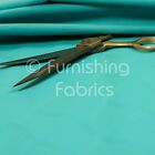Modern Swirl Embossed Plan Pattern Faux Leather Upholstery Fabric Teal Colour