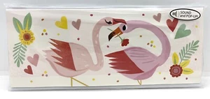 Tarjeta de felicitación panorámica del Día de San Valentín sonido y 3D emergente rosa cosquilleante flamenco - Imagen 1 de 2