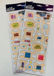 2 Sheets Sticko Bandage Sayings Stickers Labels Teacher Supply DIY Crafts - Picture 1 of 1