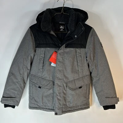 ZeroXposur Boys Large Puffer Jacket Full Zip Hooded Winter Coat 14/16 Grey Black - Image 1 of 4
