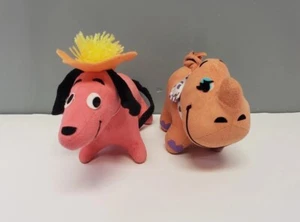 Vintage Dream Pets Plush Dachshund Weiner Dog Pink 9" Dolly and Rhinocerous - Picture 1 of 21