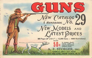 New York NY A. F. Stoeger Guns New Models Prices 1937 Advertising Postcard - Picture 1 of 2