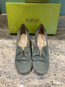 Scarpa corte Hotter Donna Dark Aqua scamosciata stile retrò anni 40 50 taglia 5 STD nuova difettosa - Foto 1 di 23