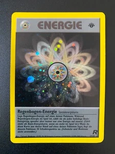 POKEMON REGEN BOGEN-ENERGIE HOLO RARE 17/82 TEAM ROCKET 1ST EDITION GERMAN EX - Foto 1 di 6
