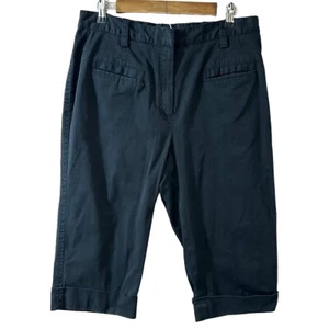 Larry Levine Woman Women’s Size 16W Black Capri Crop Pants Cuffed Elastic Sides - Picture 1 of 4