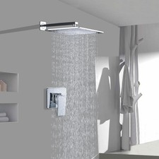 Chrome Bathroom Rainfall Shower Faucet Set With Single Handle Mixer Vavle Tap