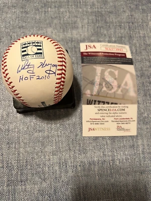 Whitey Herzog St. Louis Cardinals signed HOF Logo Baseball Ball W HOF Inscr. JSA - Image 1 of 4