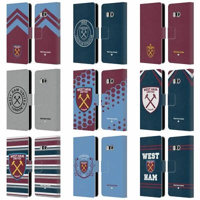 OFFICIAL WEST HAM UNITED FC 2018/19 CREST LEATHER BOOK CASE FOR HTC PHONES 1 - Image 1 of 4