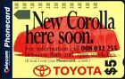 1994 Australia Toyota Corolla $5 Phone Card Mint Never Used, Very Good Condition