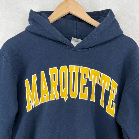 MARQUETTE UNIVERSITY GOLDEN EAGLES Hoodie Sweatshirt Mens Size S Pullover Blue Cover
