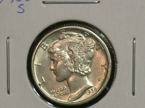 1936-S Borderline Uncirculated Mercury Dime - Nice  (AE7-2)    COMBINE SHIPPING Cover