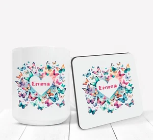 Personalised Birthday Butterfly Gift Birthday Present Mug, Coaster or Gift Set - Picture 1 of 6