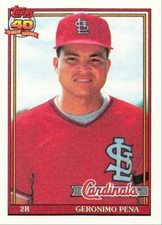 1991 Topps Baseball Geronimo Pena St. Louis Cardinals #636