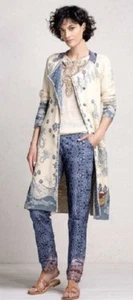 Ivko Abrigo Abrigo Chaqueta Floral Blanco Crema Flores con Estampado Off-white 71502 - Imagen 1 de 3