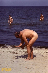 nude men on seaside, beach, unusual, vintage  fine art slide!  1970’  - Picture 1 of 2
