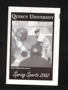 Quincy Hawks 2002 Baseball Softball Spring Sports Pocket Schedule GLVC - Picture 1 of 2
