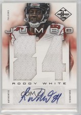 2012 Limited Jumbo Materials Signatures Jersey Numbers Prime /5 Roddy White Auto