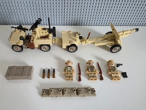WW2 Custom minifigures set British 25 Pound Gun and Jeep - Picture 1 of 10