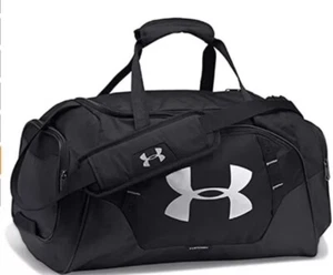 NEW UA Undeniable 3.0 Duffle Bag, MEDIUM ⚫️BLACK/SILVER, 53L  (25" x 12" x 13") - Picture 1 of 5