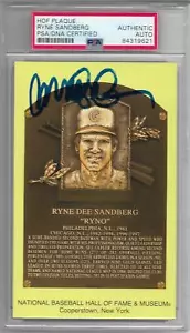 Ryne Sandberg Signed Autograph Chicago Cubs HOF Postcard Plaque - PSA/DNA - Picture 1 of 1