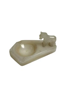 Vintage Donkey Mexican Calcite Stone Ashtray Trinket Tray Mid century - Picture 1 of 5