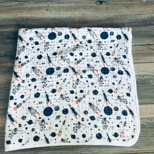 Bebe au Lait Thick Blanket Muslin Snuggle Space Astronauts (STAINS PLEASE READ) - Picture 1 of 15
