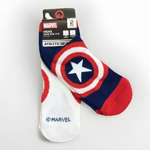 Marvel Avengers Captain America Socken unsichtbar sportlich 2er-Pack Herren Größe 6-12 NEU - Bild 1 von 6