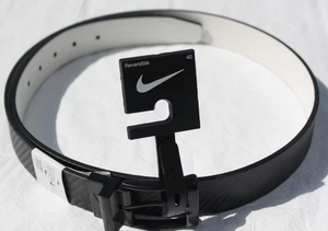 Nike Men's Size L Reversible  Belt Golf Carbon Fiber Texture Black/White NEW! - Picture 1 of 8