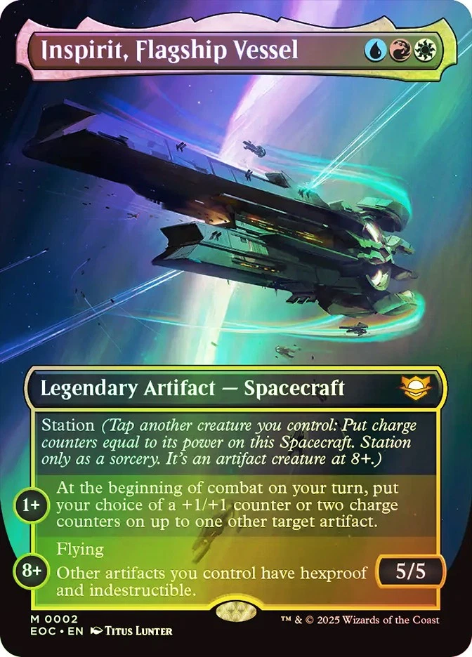 MTG FOIL Inspirit, Flagship Vessel  - Edge of Eternities Commander #002 - Image 1 of 1