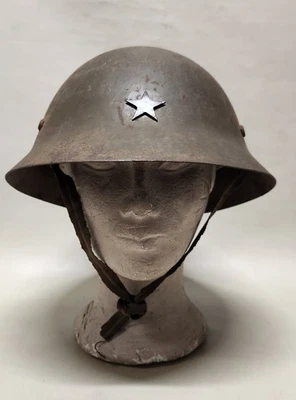 Casco de combate original imperial japonés tipo 90 de la Segunda Guerra Mundial Foto 1 de 4