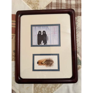 Bird art (The Guardians) nicely matted and wood frame Artist Gerry Biron - Picture 1 of 10