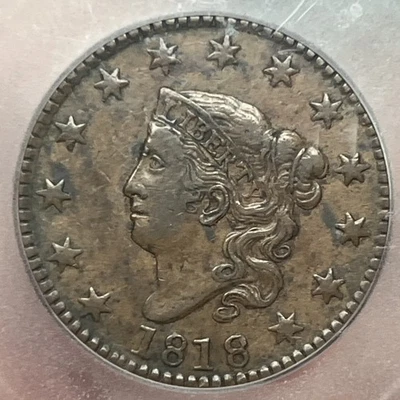 1818 1C Coronet Head Large Cent -ICG XF 45 BN - Image 1 of 3