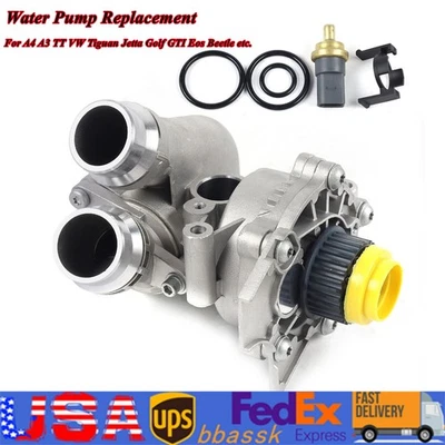 Water Pump Kit w/ Thermostat For Audi Q5 2013-2016 / Volkswagen Gti 2008-14 2.0L - Image 1 of 4