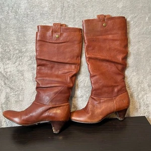 Frye Jenny Double Lederstiefel Größe 6,5 braun - Bild 1 von 13