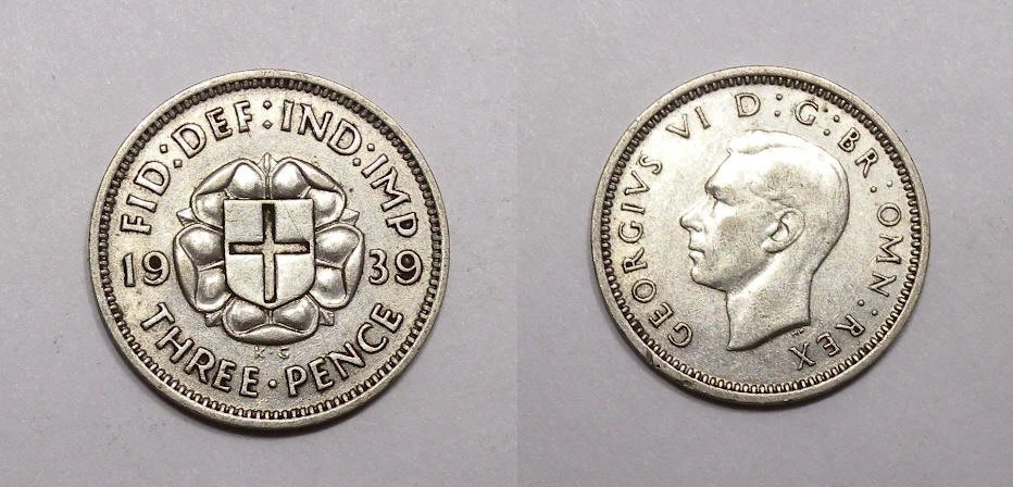 SILVER! SILVER! SILVER! 1939 GB SILVER THREEPENCE #555-167 - Image 1 of 1