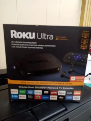 Nuevo reproductor multimedia de transmisión Roku Ultra 4K/HD/HDR con auriculares JBL 4661R negro Foto 1 de 3