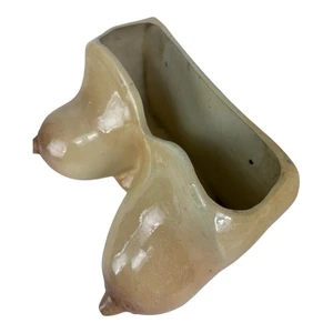 VTG 1980's Porcelain Large Boob Breast Planter. Breast Cancer Awareness. RARE - Picture 1 of 14