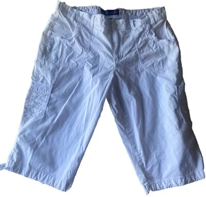 Gloria Vanderbuilt Capri Pants womens plus 16 White Cotton Spandex/Tie Calves - Picture 1 of 5