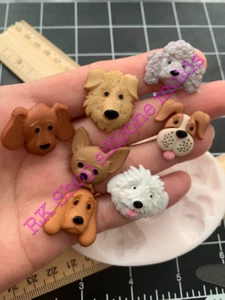 Dogs faces silicone mold for Fondant-Resin-handcrafts-polymer Clay-handmade mold - Picture 1 of 5