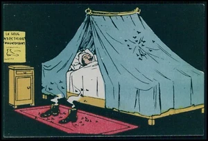 b frühe Kunst Xavier Sager Comic Humor Frau Akt Thema original alt 1910 Postkarte - Bild 1 von 2