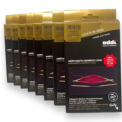 addi Crasy Trio  Socken Rundstricknadeln Bamboo Long 4 bis 8mm 3er Set NEU 561-2 - Bild 1 von 4