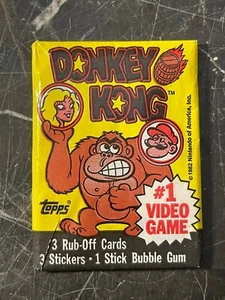 Paquete de cera Donkey Kong 1982 sellado (difícil de encontrar) - Imagen 1 de 2
