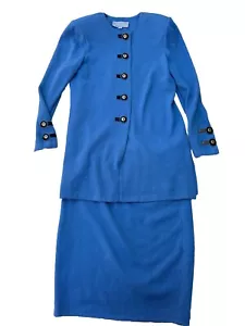 St John collection by marie gray 3 Piece Skirt Set BluE Small Skirt Size 4 READ - Picture 1 of 23