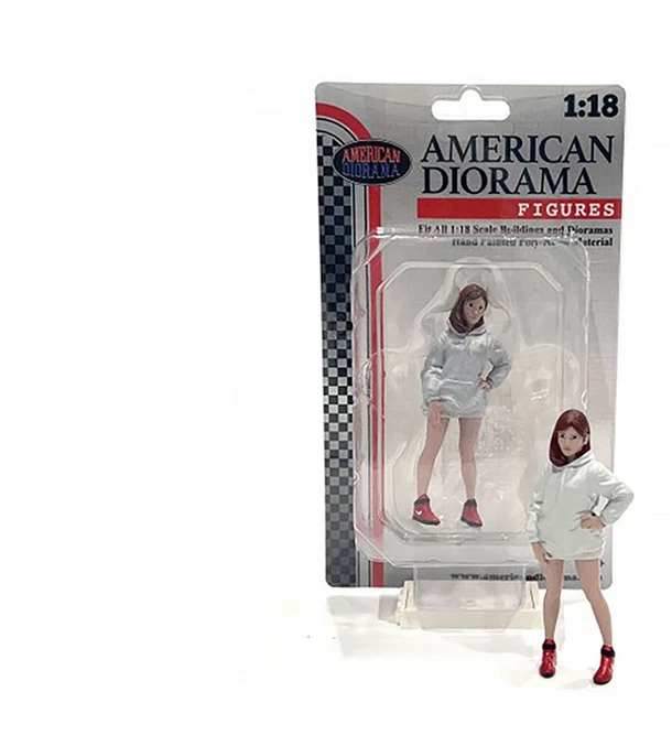 Sudadera con capucha blanca Hip Hop Girl 2 American Diorama 18102 1:18 3,75" Foto 1 de 1