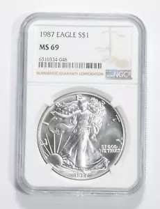 MS69 1987 American Silver Eagle NGC Brown Label *0973 - Picture 1 of 5