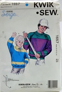 Kwik Sew #1657 Boys Sweatshirt Sz 8 to 14 - Picture 1 of 1