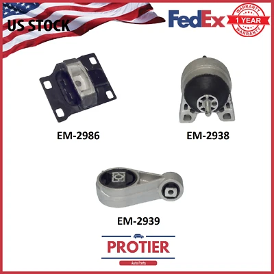 ENGINE MOTOR & TRANS MOUNT SET FOR 2000-2004 FORD FOCUS 2.0L SOHC NON SVT MODELS - Image 1 of 4