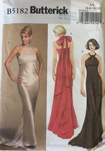 Butterick Sewing Pattern 5182 sz 6-8-10-12, Halter-style Evening Gown Dress - Picture 1 of 7